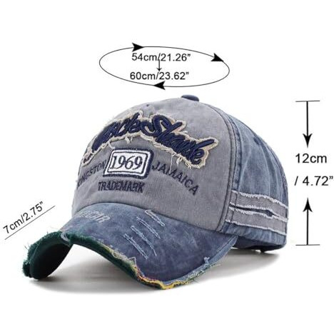 Aavjo Cotton 1969 Stylish Cap For Men Women (Size - 54Cm To 60Cm) - (Dark Blue)