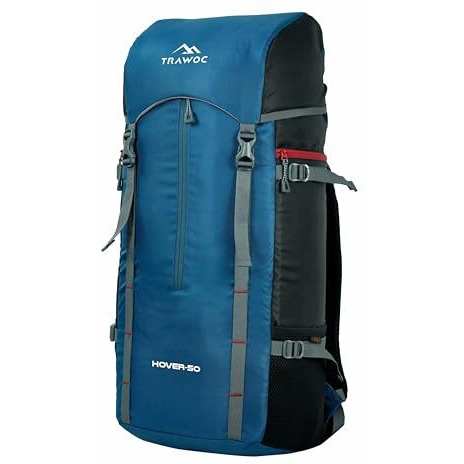 Trawoc Hover 50L Travel Backpack For Men & Women Trekking Hiking Rucksack Bag For Men & Women, Lhk002, English Blue