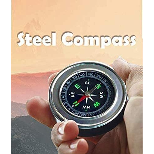 Vr Creatives Stainless Steel Directional Pocket Magnetic Compass/Magnetic Compass Direction,7.5 * 7.5 * 1.2 Cm