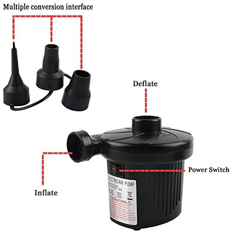 Inditradition Instant Ac Electric Air Pump (For Air Mattress, Pool Toys, Inflatable Stuffs) - 230 Voltage, Frequency 50 Hz, Black