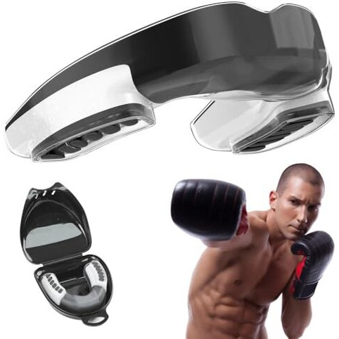 Proberos Boxing Mouthguard, High-Density Eva Teeth Guard For Upper Teeth, Ergonomic Molded Mouthguard, Shock Absorption, Comfort Fit, Easy-To-Clean, One Size For Adults & Teens, Includes Storage Case