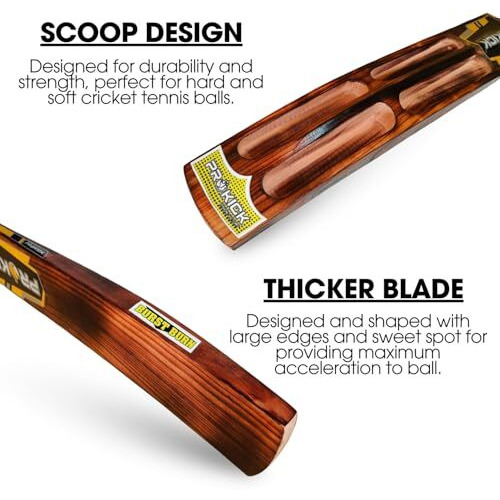 Prokick Burst Burn Kashmir Willow Scoop Cricket Tennis Ball Bat | Special Burn Edition Scoop Design Bat Full Size | Tennis Ball Bat Perfect For Heavy And Light Tennis Balls | Burn Edition Size - Sh