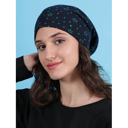 Mack Jonney Cotton Regular Fit Navy Women Beanie Cap(Pack Of 1)-Vimal635811 Free Size