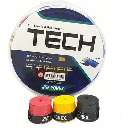 Yonex Tech-501B Synthetic Badminton Over Grip (Pack Of 3), Multicolour