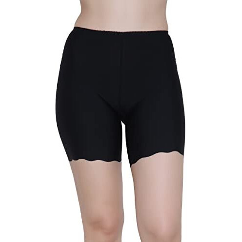 Glamoras Women's Cotton Panties (Pack Of 1) (Gl-Seamlessshorts-Black_Black_M)