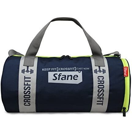 Sfane Gym Bags For Men With Separate Shoe Compartment Sports Gym Bags For Women Unisex Duffle Bags For Gym For Carry & Travel Adjustable Duffel Bags Sports Bag - Navy Blue & Grey.