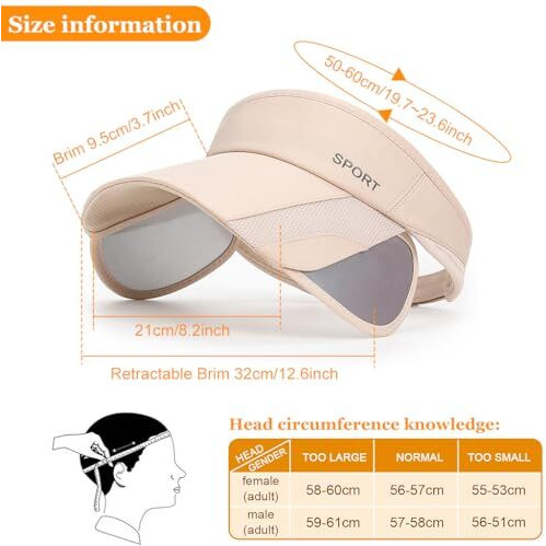 Palay Cap For Women Stylish, Summer Caps For Women, Extendable Side Brim Sun Visor Womens Hat, Fashion Breathable Hats With Sweatband For Running, Golfing (Pink)