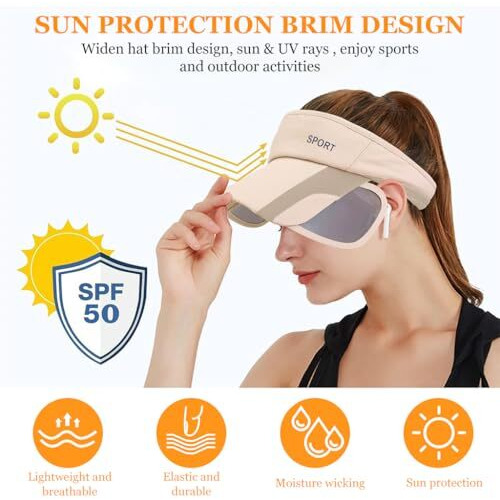 Palay Cap For Women Stylish, Summer Caps For Women, Extendable Side Brim Sun Visor Womens Hat, Fashion Breathable Hats With Sweatband For Running, Golfing (Pink)