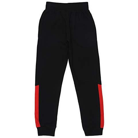 Alan Jones Clothing Boy's Regular Solid Mid Rise Joggers Track Pants (Black_15-16 Years)