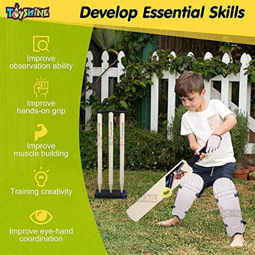 Toyshine Speed Up X-Treme Cricket Combo Kit For Kids With Bat, Stumps, Pads, Gloves And Ball (Bat Size 6, 7-12 Yrs) Outdoor Sports Toy Gift For Boys Girls Picnic Fun - Sstp Multicolor
