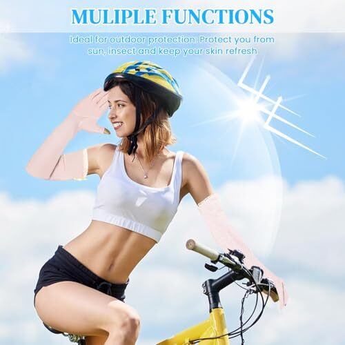 Sannidhi Gloves For Sun Protection Gloves, Full Hand Gloves For Women Bike Riding, Cotton Driving Gloves For Women, Summer Breathable Uv Gloves For Driving, Golfing (1 Pairs, Touchscreen Design)