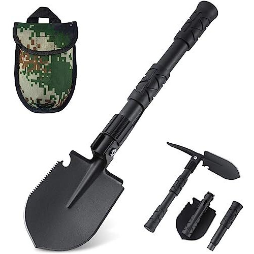 Trekeaze Folding Shovel Mini Camping Shovel Multi-Tool Shovel Heavy Duty Survival Tactical Shovel For Camping, Hiking
