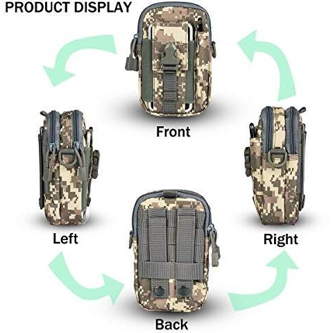 Ketmart Men Casual Durable Waist Pack Camo Waterproof Nylon Multifunction Waist Bags Zipper Outdoor Phone Coin Bag.