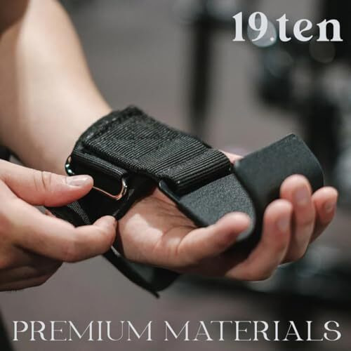19.Ten Unisex Heavy Duty Weight Lifting Wrist Straps With Steel Hooks And Neoprene Padding For Dead Lifting Gym Training Workout Exercise Body Building Grips Straps (Set Of 2, Black)