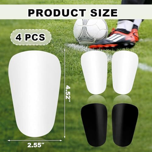 Proberos 4Pcs Sport Shin Guards, Shin Pads, Eva Cushioning Shin Guards Shin Pads Insert For High Compression 4.5X2.5 Inches Socks Kids Teens Shin Guards For Football, Baseaball, Basketball