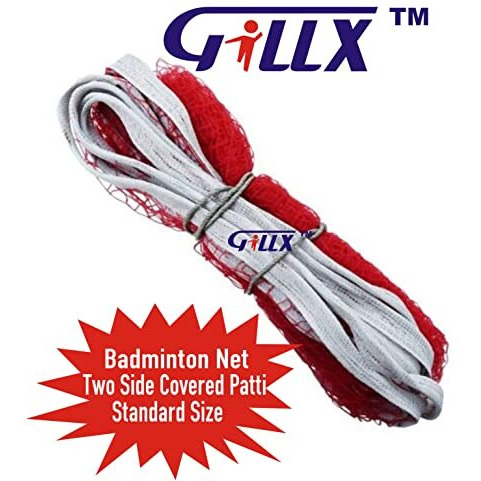 Gillx Badminton Rackets 4 Piece 6 Piece Feather Shuttle With Badminton Net Two Side Covered Patti Up & Down