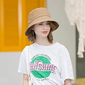 Handcuffs Women's Cotton Bucket Hat Fishermen Cap Beige, Free Size
