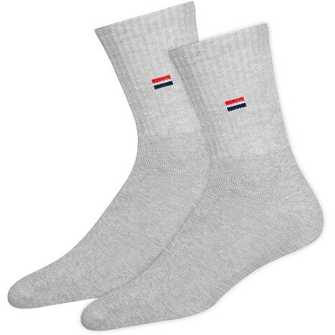 Navysport Men's Crew Length Cushion Cotton Socks (Pack Of 3) (Grey) Free Size