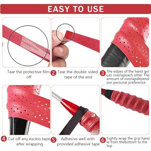 Proberos 5 Rolls Pu Grip Tape Sweat Absorption Badminton Racket Grip Tape Color Anti Slip Overgrips For Racket Sports Pickleball Racket Tennis Racket Fishing Rod