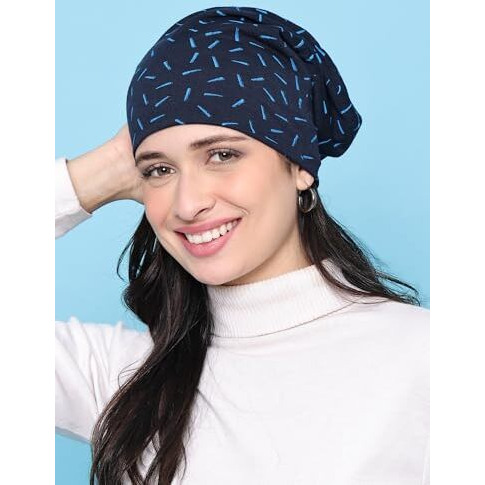 Mack Jonney Cotton Regular Fit Navy Women Beanie Cap(Pack Of 1)-Mack635779, Free Size