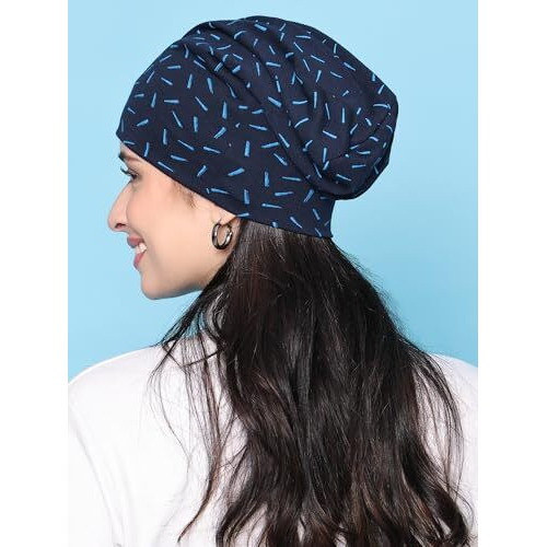 Mack Jonney Cotton Regular Fit Navy Women Beanie Cap(Pack Of 1)-Mack635779, Free Size