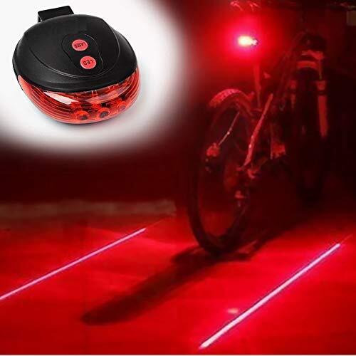 Inditradition Bicycle Laser Tail Light | Inbuilt 2 Laser & 5 Leds, Multi-Functional 7 Modes (Red)