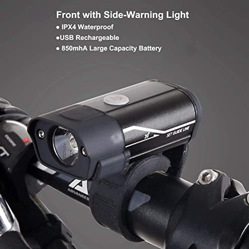 Linist Usb Rechargeable Bicycle Light Super Bright Bicycle Headlight Waterproof Front Cycle Lights For Cycling, Mountain Or Road Bike,Black