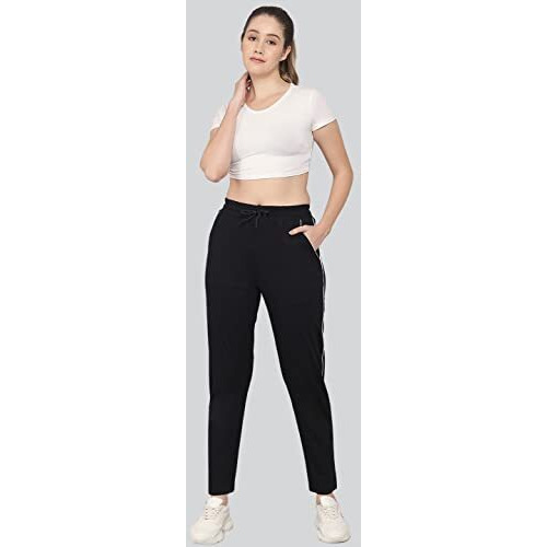 Q - Rious Women's Cotton Solid Track Pants (Black_30)