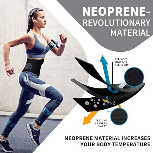 Belionera Body Slim Look Belt Up To 45 Inch, Men's And Women's Waist Trimmer Slimming Neoprene Ab Belt Trainer For Faster Weight Loss Fat Burner Tummy Exercise (Neoprene, 1) Black
