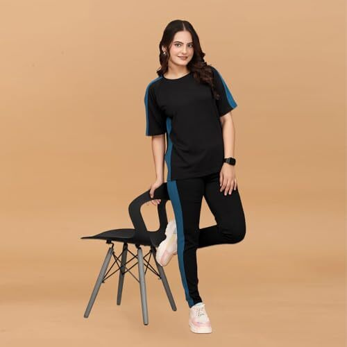 Alisba Women's Active Wear Track Suit Set - Sportswear Top & Bottom Set For Women Western For Fitness & Workout Tshirt For Women Gym Pants For Women Workout Combo Track Suit, Yoga, Running (Pack Of 2)
