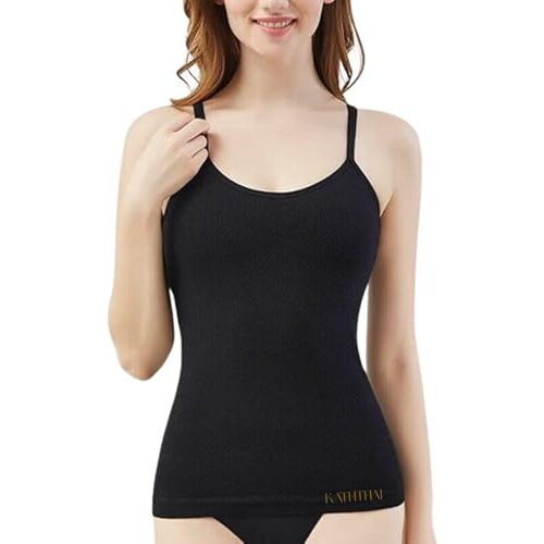Kaththai Thermal Wear For Women Stylish Velvet Camisole Woolen Tops Fleece Warmers, Slim-Fit Body Shaper Winter Inner Vest Shirt (Free Size)(Bust Size66 To 95 Cm) (Black)