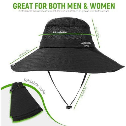 Proberos Upf50+ Sun Hat For Men & Women, Lightweight Quick-Dry Booney Hat With Breathable Mesh, Wide Brim, Chin Strap, Water Proof, Uv Protection For Fishing, Hiking, Travel & Outdoor Adventures