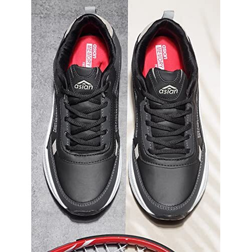 Asian Waterproof-05 Sports Shoes With Extra Cushion Lightweight Lace-Up Casual Sneaker Shoes For Men & Boys Dark Grey