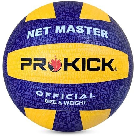 Prokick Net Master Pu Pasted Volleyball Suitable For Both Indoor And Outdoor Surfaces | Super Quality Volleyball With Performance | Adults Indoor/Outdoor Official Size And Weight Volley Ball, Size 4