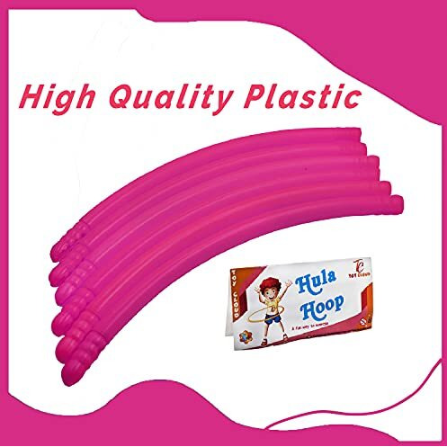 Toy Cloud Hoola Hoop Adults Exercise Classic Colour Interlockable Pieces Hula Hoop For Kids Girls Women Fitness Rings Adjustable 3 Size 17-27 Inch (Pink)