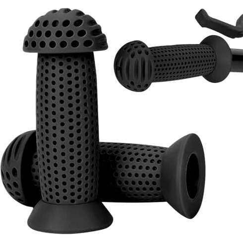 Proberos Bike Handle Grips, 3.9 Inches Soft Silicone Grip, Porous Silicone Anti-Slip Grip Universal Children's Bicycle Grips For Scooter, Tricycle, Children's Balance Bike (Black)