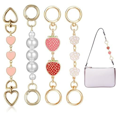 Palay 4Pcs Bag Extender Chain Golden Chain Extender For Bag 5.7-6.7 Inches Cute Charm Chain Strap For Bags Quick Connection Bag Extender Chain Fashion Bag Extender Chain For Purse, Handbag, Sling Bag