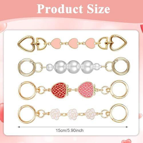 Palay 4Pcs Bag Extender Chain Golden Chain Extender For Bag 5.7-6.7 Inches Cute Charm Chain Strap For Bags Quick Connection Bag Extender Chain Fashion Bag Extender Chain For Purse, Handbag, Sling Bag