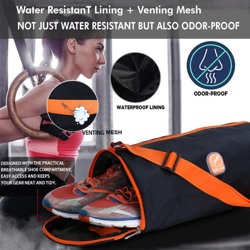 Chris & Kate Premium Durable Sports Gym Duffle Ey Catchy Training Lightweight Separate Shoes Wet Compartment Bag Men Women Travel Stylish Trendy Water Resistant Large Capacity Fitness Kit Unisex