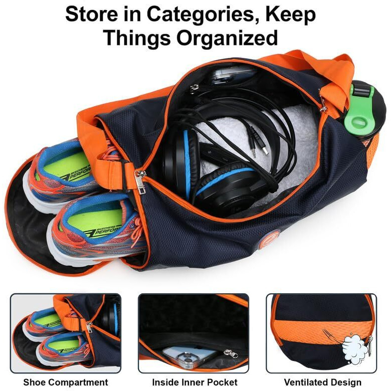 Chris & Kate Premium Durable Sports Gym Duffle Ey Catchy Training Lightweight Separate Shoes Wet Compartment Bag Men Women Travel Stylish Trendy Water Resistant Large Capacity Fitness Kit Unisex