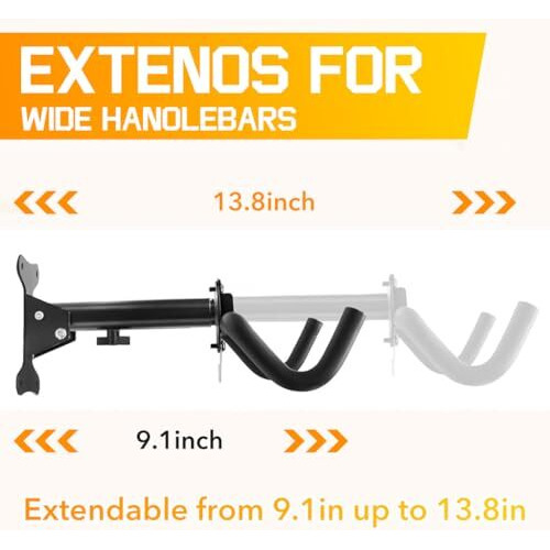 Proberos Bike Cycle Wall Mount Stand Rack, Garage Bike Rack Wall Mount Organizer Bicycle Hanger Storage System, Retractable Wall Mounted Rack For Mbt, Road Bike, Kids Bike Indoor Storage