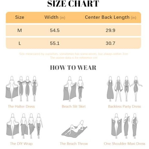 Palay Beach Wear Dress For Women Stylish Solid Bikini Set For Women Beach Wear Spaghetti Strap Wrap Beach Dress Swimsuit Cover Up Lightweight Sarong Beach Outfits For Women - M, Black