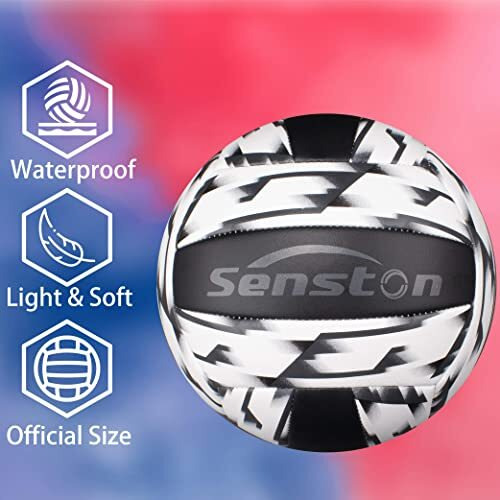Senston Microfiber Volleyball Official Size 5 - Waterproof Indoor/Outdoor Soft Volleyball For Kids Youth Adults,Beach Play, Game,Gym,Training,White