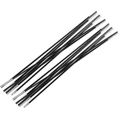 Inditradition Replacement Tent Pole Sticks For 4 Person Capacity Tents, Fiberglass Make (Black, 1 Pair, 7+7 Sticks, 155 Inches)