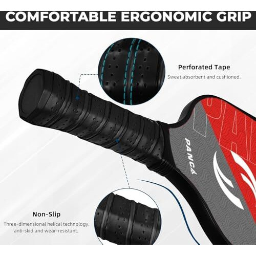 Panca Pickleball Paddle Set  Fiberglass Surface With Cushion Comfort Grip | Includes 4 Pickleball Balls & Paddle Cover Bag | Lightweight & Durable Outdoor Game Kit For Kids & Adults