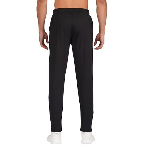 Syfko Lycra Track Pant For Men Joggers || Regular Fit Lower For Mens & Boys || Multipurpose Use For Jogging, Running, Gym, Sports, Nightwear || 1 Extra Sefety Chain Pocket For Mobile & Wallet || Black