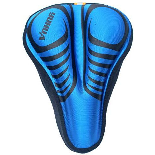 Alexvyan Cycling Cushion Pad With Silicone Gel Saddle Seat Cover For Bicycle (Blue)