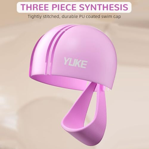 Proberos Swimming Cap For Women With Head Band, Waterproof Elastic Pu Coated Ideal All Shape, Easy Fit No Hair Pulling, Swim, Diving, Water Sports