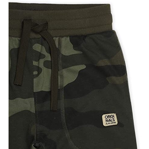 Alan Jones Clothing Boy's Camouflage Regular Track Pants Joggers (Bjog-P02-Dkgrn-7.8Yrs_Dark Green_7-8 Years)