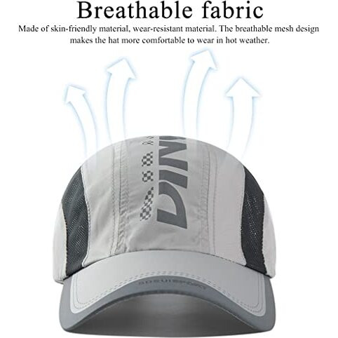 Gustave Baseball Caps For Men Women Sports Cap Breathable Cotton Cap For Men Women Summer Cap Outdoor Fishing Outside Hiking Adjustable Buckle Closure - Grey